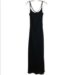 Betsy & Adam Gown Dress Black by Jaslene maxi chiffon size 9-10